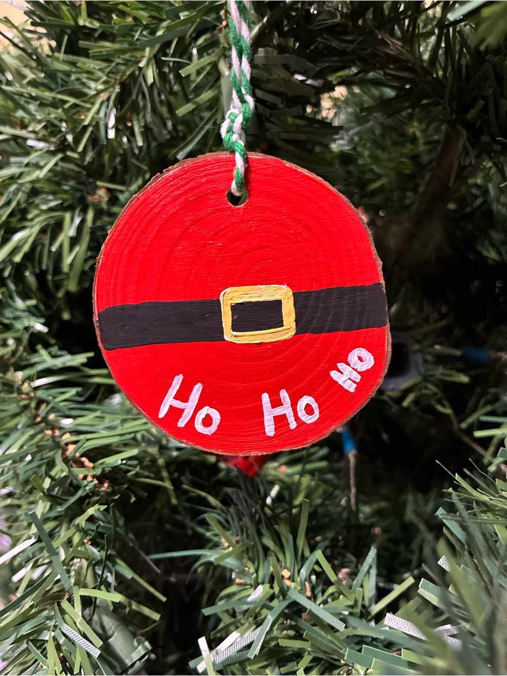 Santa Belt Painted Ornament